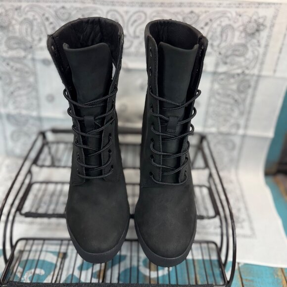 New Timberland Camdale Ankle Sz 6 Women's Bootie Leather in BLACK A1SEF Sample - Picture 3 of 8